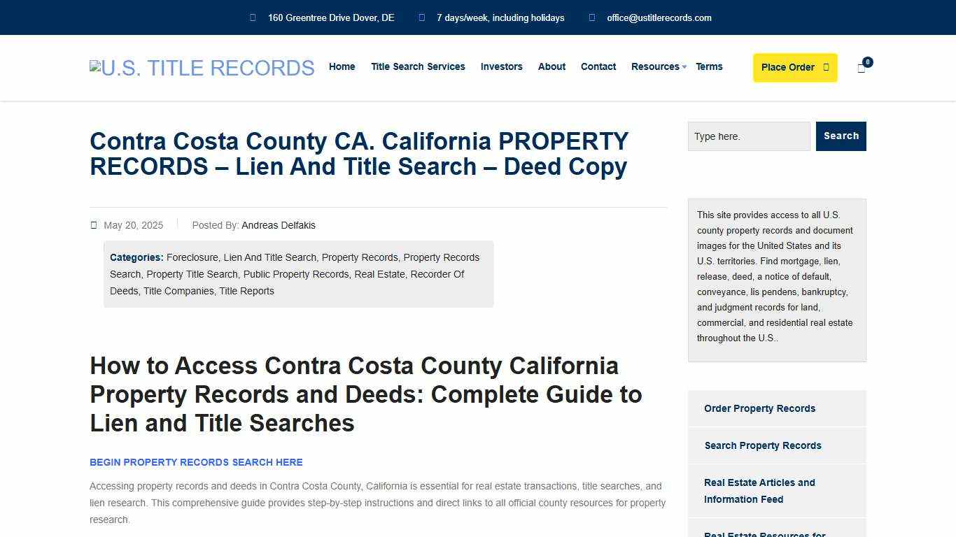 Contra Costa County California Property Records Guide